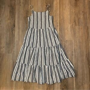 Little Bipsy Women’s Striped Linen Midi Dress Size XS